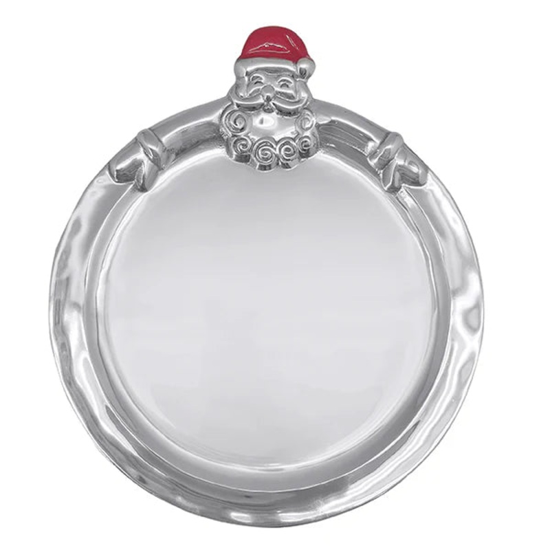 Mariposa Hugging Santa Round Cookie Platter