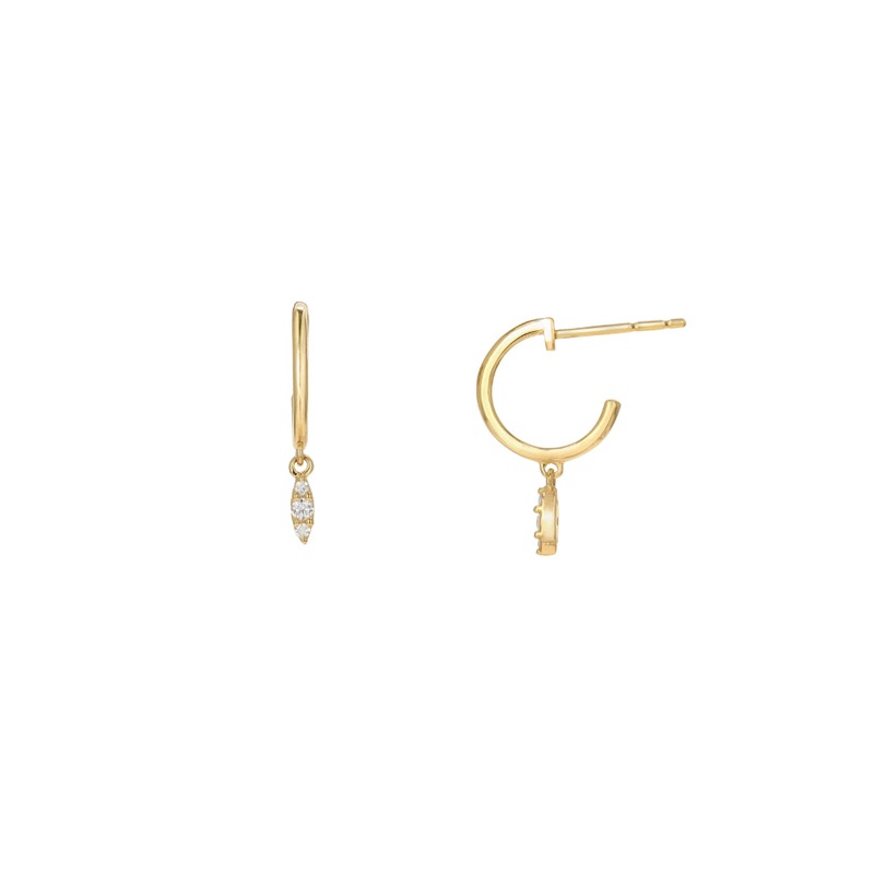 Rachel Reid 14k Single Diamond Dangle Earrings
