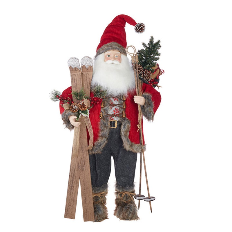 Raz Imports Santa with Skis - 37" *In-Store Pickup Only*