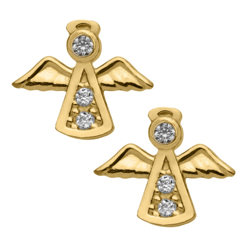 Children's Gold Angel Earrings