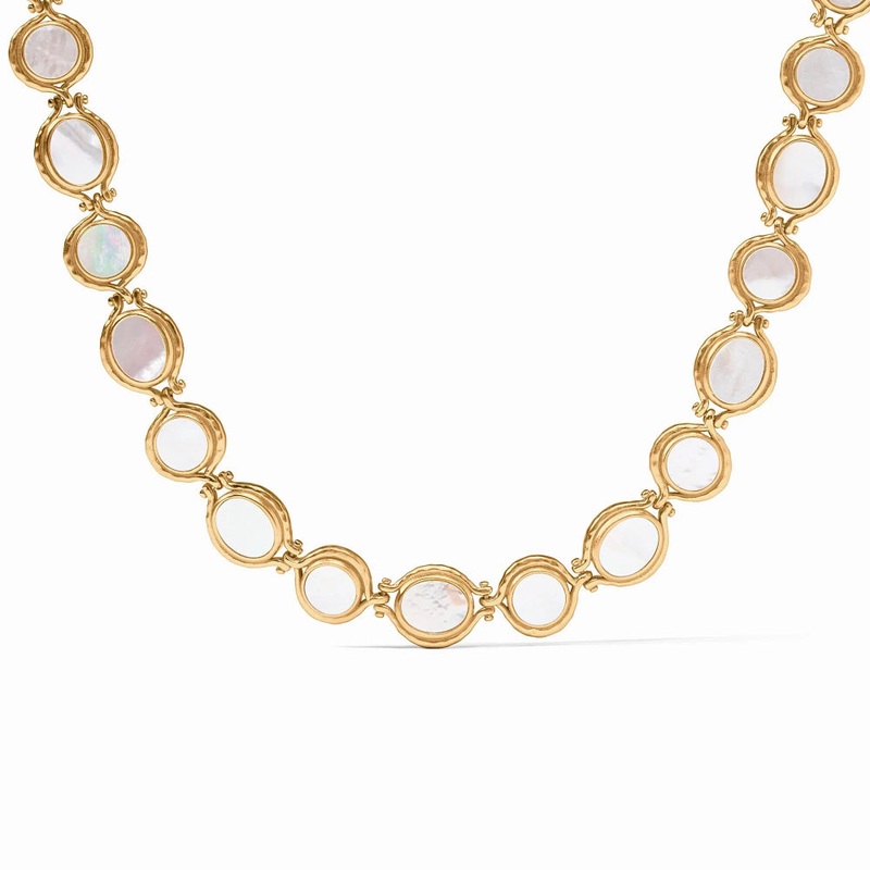 Julie Vos Saratoga Tennis Necklace - Mother of Pearl