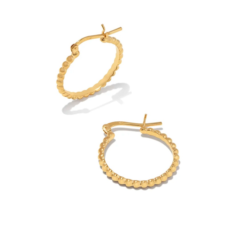 Kendra Scott Beaded 20mm Hoop Earrings in 18k Gold Vermeil