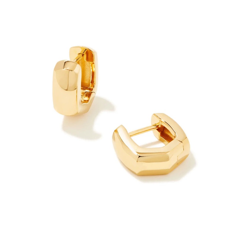 Kendra Scott Davie Wide Huggie Earrings in 18k Yellow Gold Vermeil