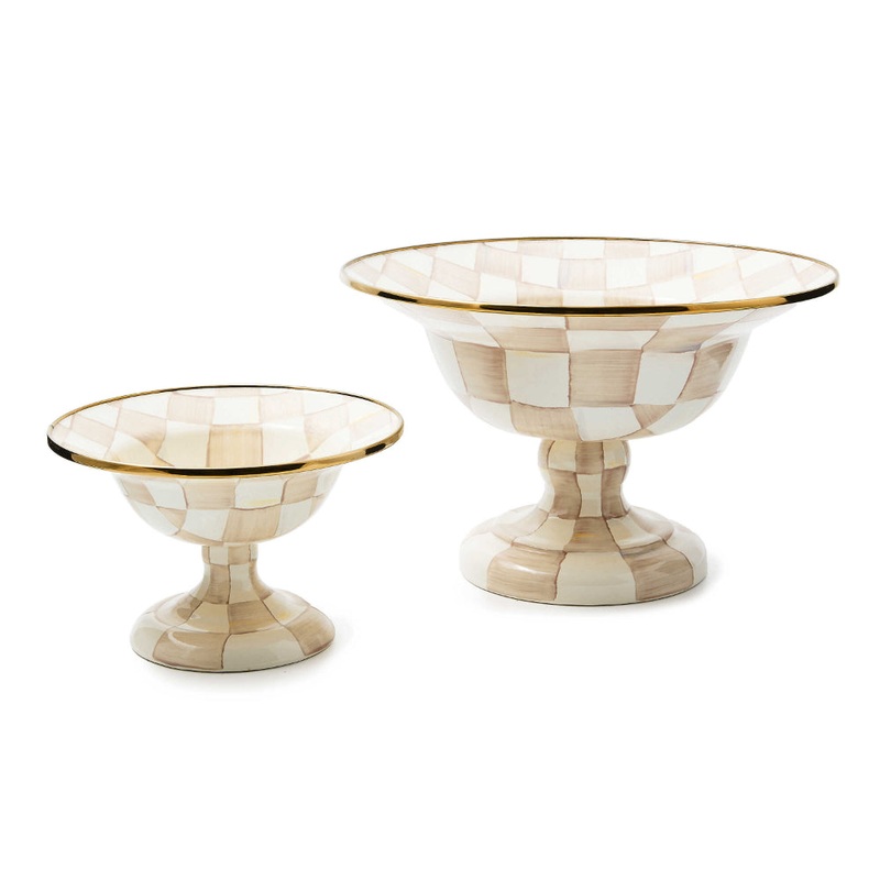 Mackenzie-Childs Mocha Check Compote