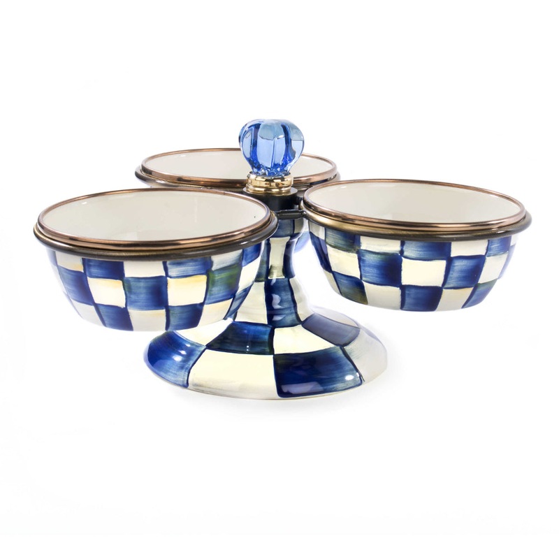 MacKenzie-Childs Royal Check Enamel Triplicity