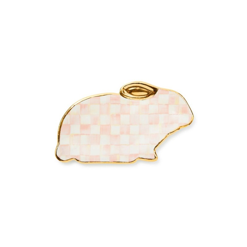 MacKenzie-Childs Rosy Check Bunny Dish