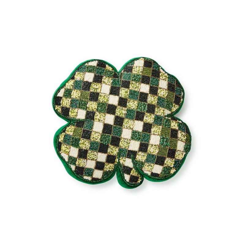 Mackenzie-Childs Shaped Lucky Clover Lumbar Throw Pillow