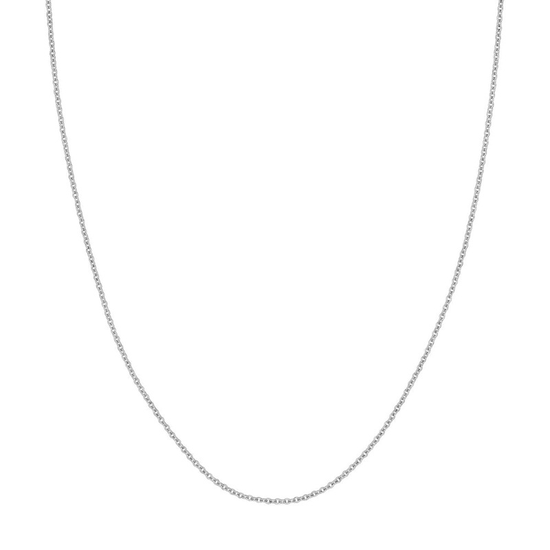 14k White Gold 1.6mm Open Cable Chain Necklace