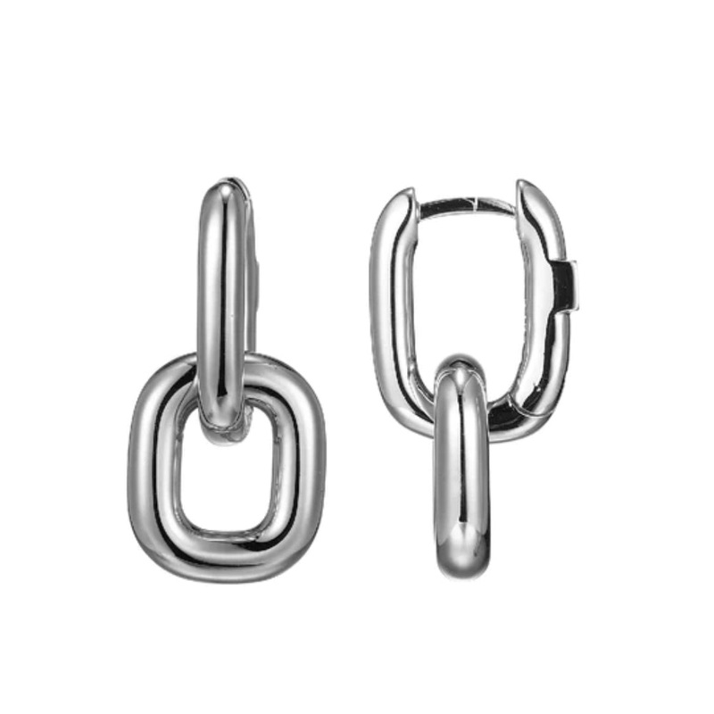 Elle "Simpatico" Square Hoop Drop Earrings