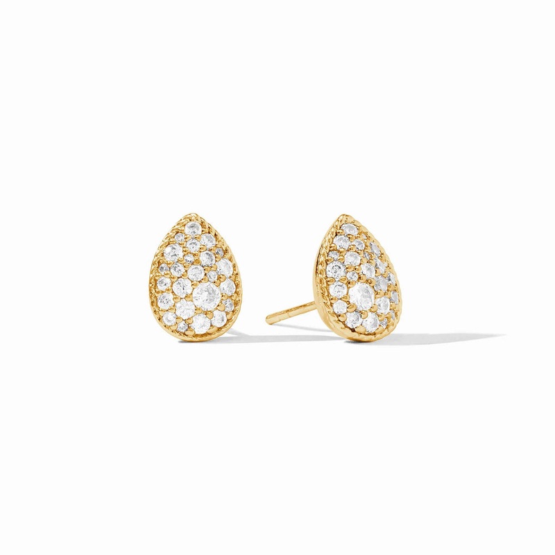 Julie Vos Birthstone Teardrop Stud -  April CZ