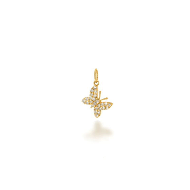Rachel Reid 14k Mini Diamond Butterfly Charm