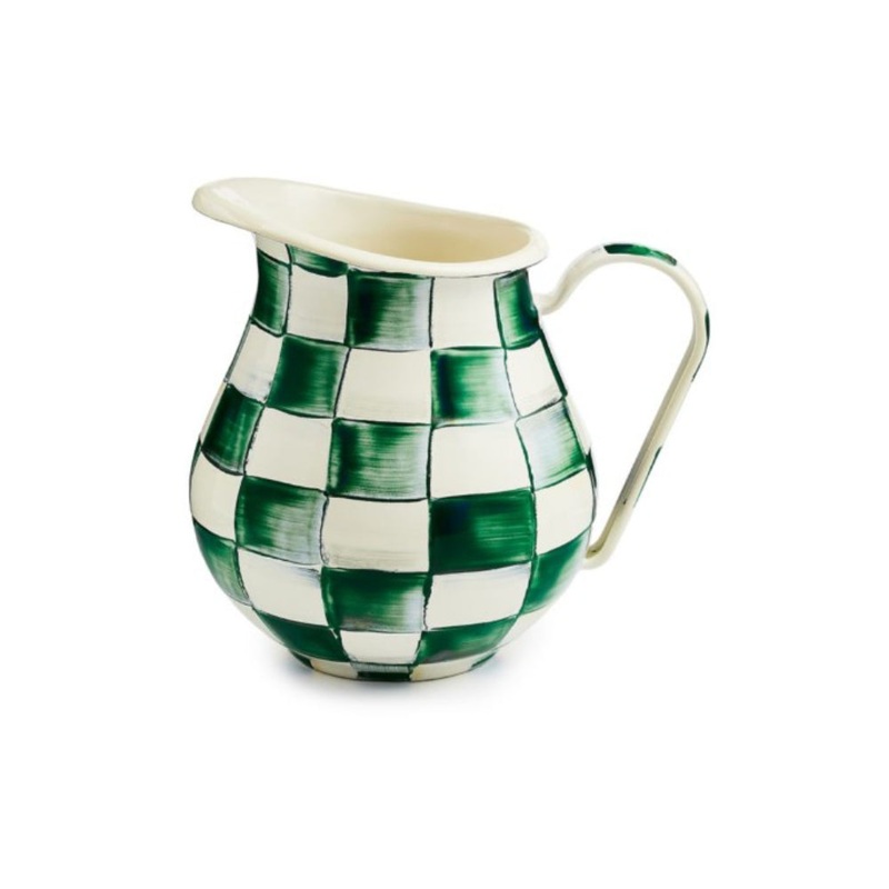 Mackenzie-Childs Emerald Check Pitcher