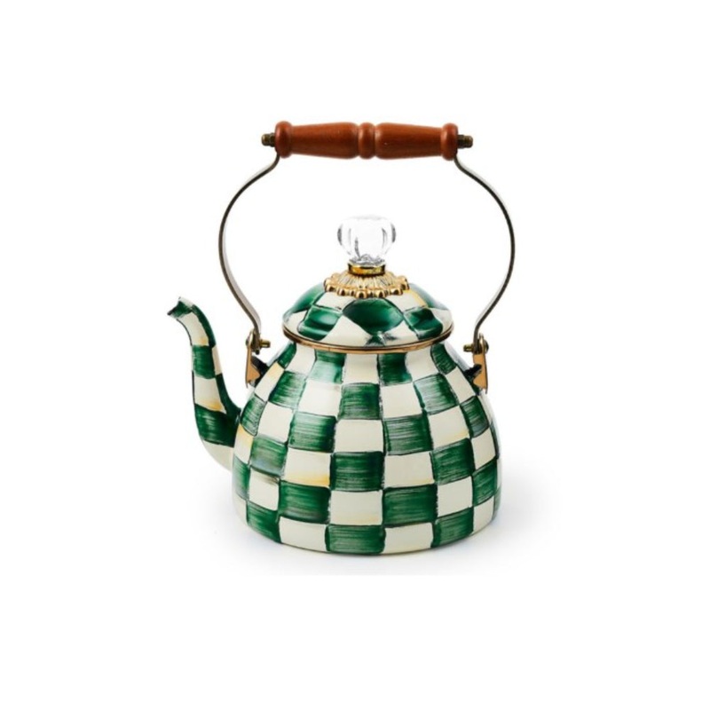Mackenzie-Childs Emerald Check Tea Kettle