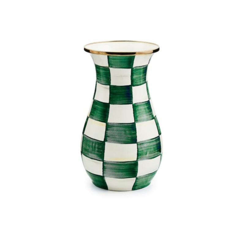 Mackenzie-Childs Emerald Check Vase