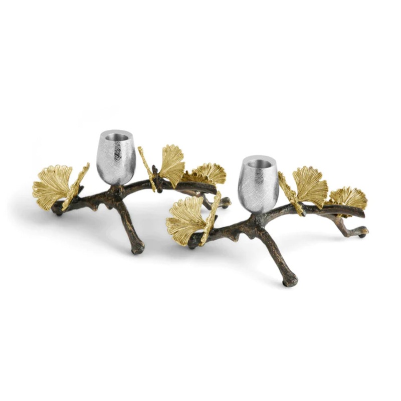 Michael Aram Butterfly Ginkgo Candleholders S/2