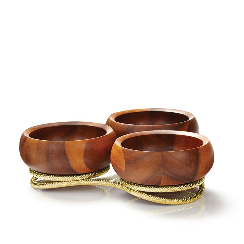 Nambe Braid Gold Condiment Server