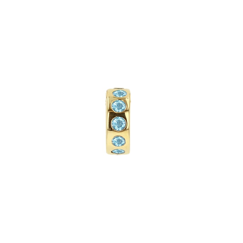 Rachel Reid 14k Mini Blue Topaz Wheel Charm