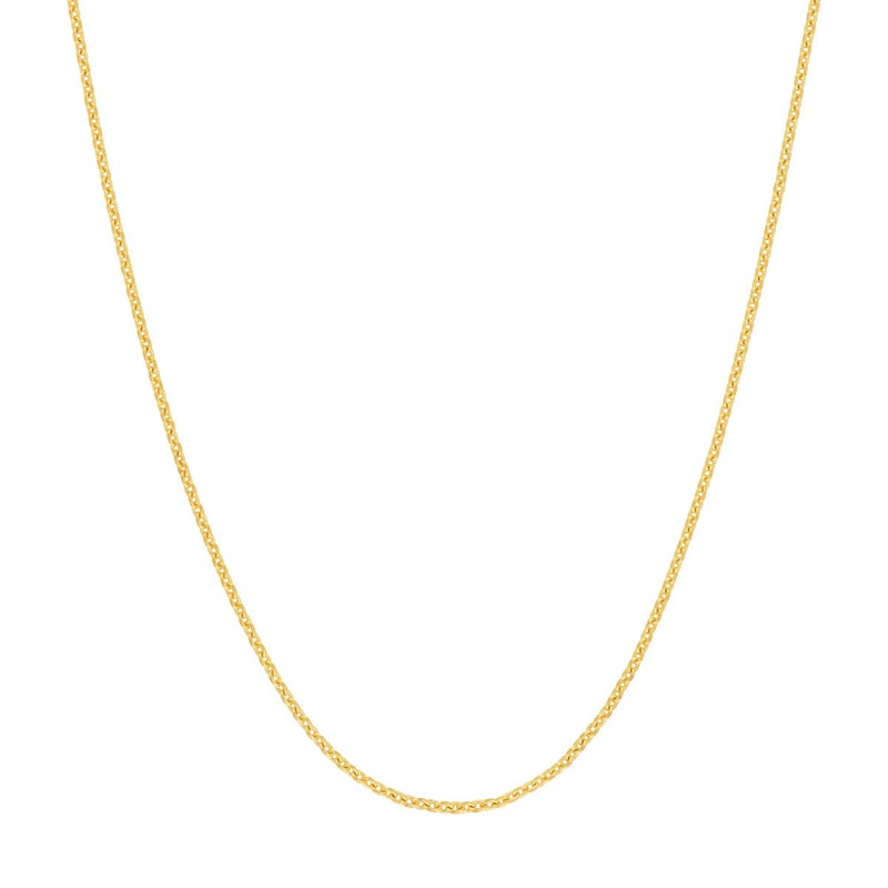 18k Gold Cable Chain .7mm 18" Lobster Clasp