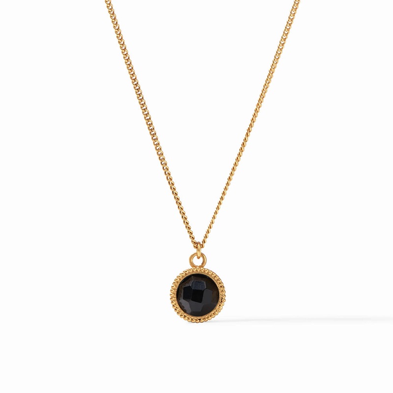 *** DO NOT USE *** Julie Vos Fleur-de-Lis Solitaire Necklace - Obsidian Black (ADVERTISING ONLY)