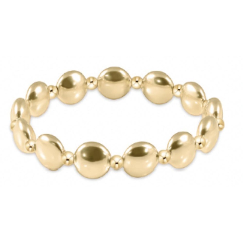 enewton 6.25" Honesty Gold Grateful Pattern 10mm Bead Bracelet