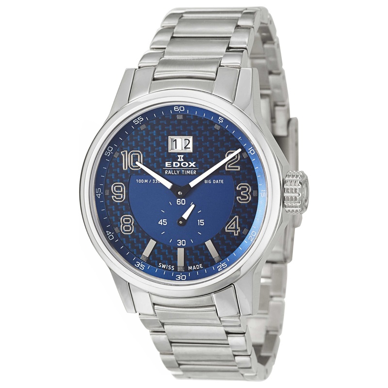 Edox WRC Rally Timer Big Date Men's Quartz Watch 64009-3-BUIN