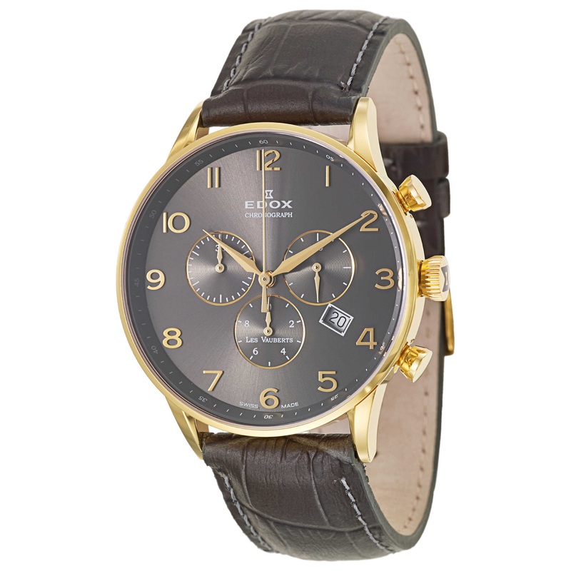 Edox Les Vauberts Chronograph Men's Quartz Watch 10408-37JG-GBD