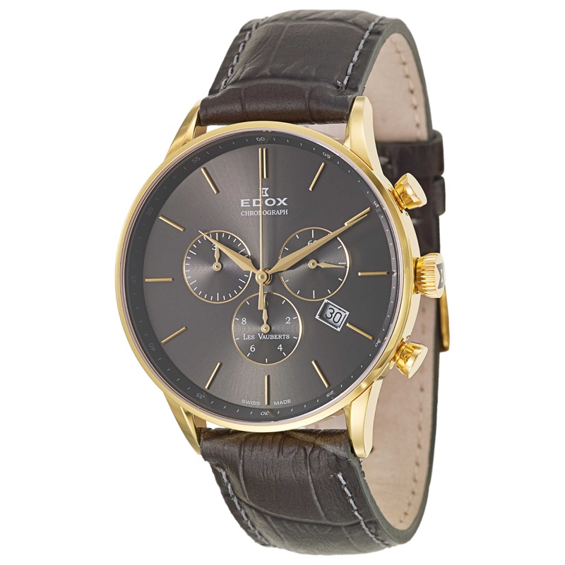 Edox Les Vauberts Chronograph Men's Quartz Watch 10408-37JG-GID
