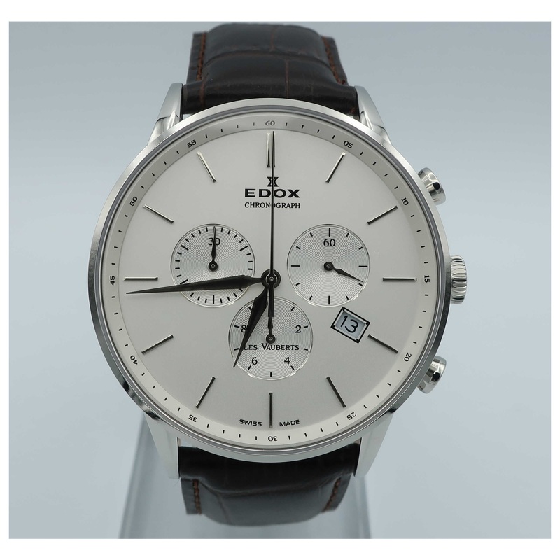 Edox Les Vauberts Chronograph Men's Quartz Watch 10408-3A-AIN-SD