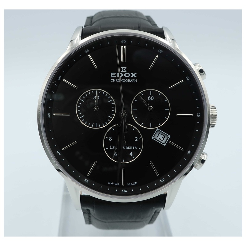 Edox Les Vauberts Chronograph Men's Quartz Watch 10408-3N-NIN-SD