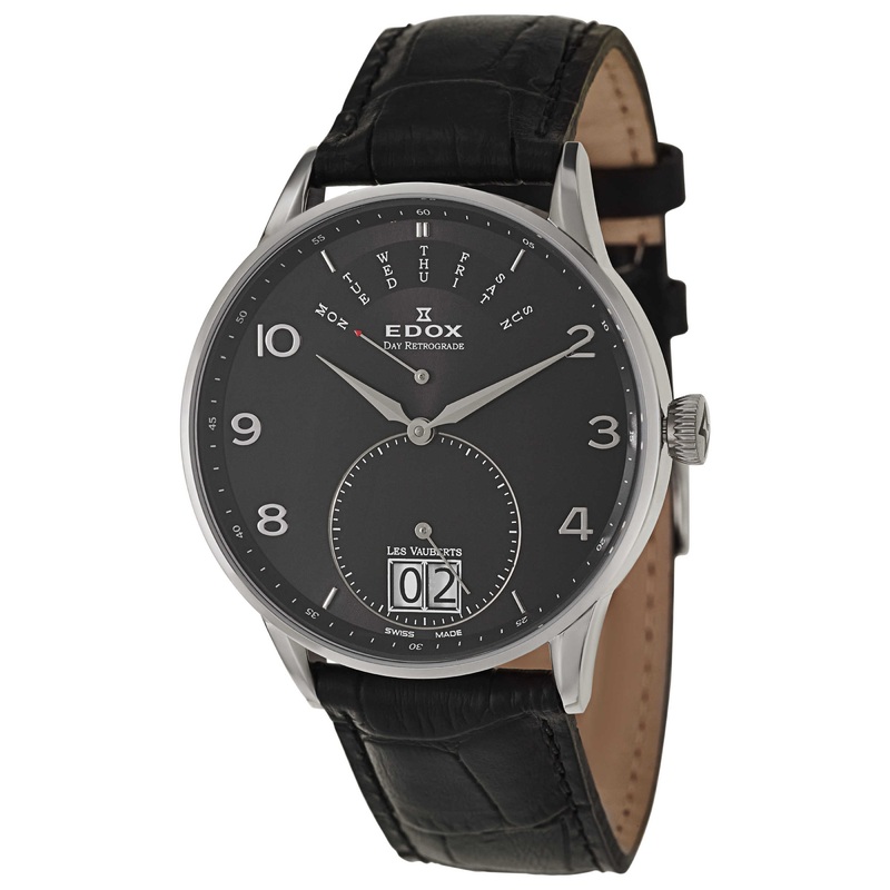 Edox Les Vauberts Day Retrograde Men's Quartz Watch 34005-3N-NBN
