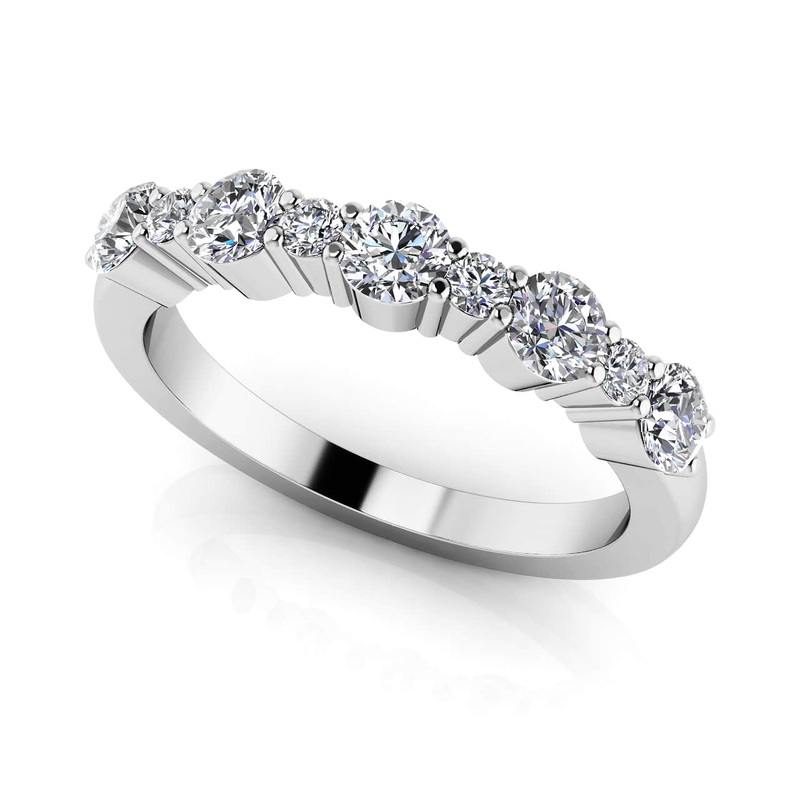 Alternating Lab-Grown Diamond Anniversary Ring with 0.35 ct.(finished) 1.4mm, 2.5mm