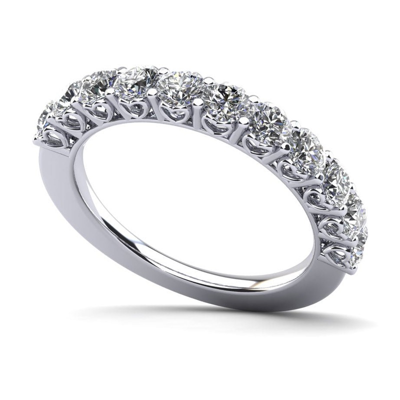 Brilliant Sweetheart Lab-Grown Diamond Anniversary Ring with 1.16 ct.(finished) 3mm
