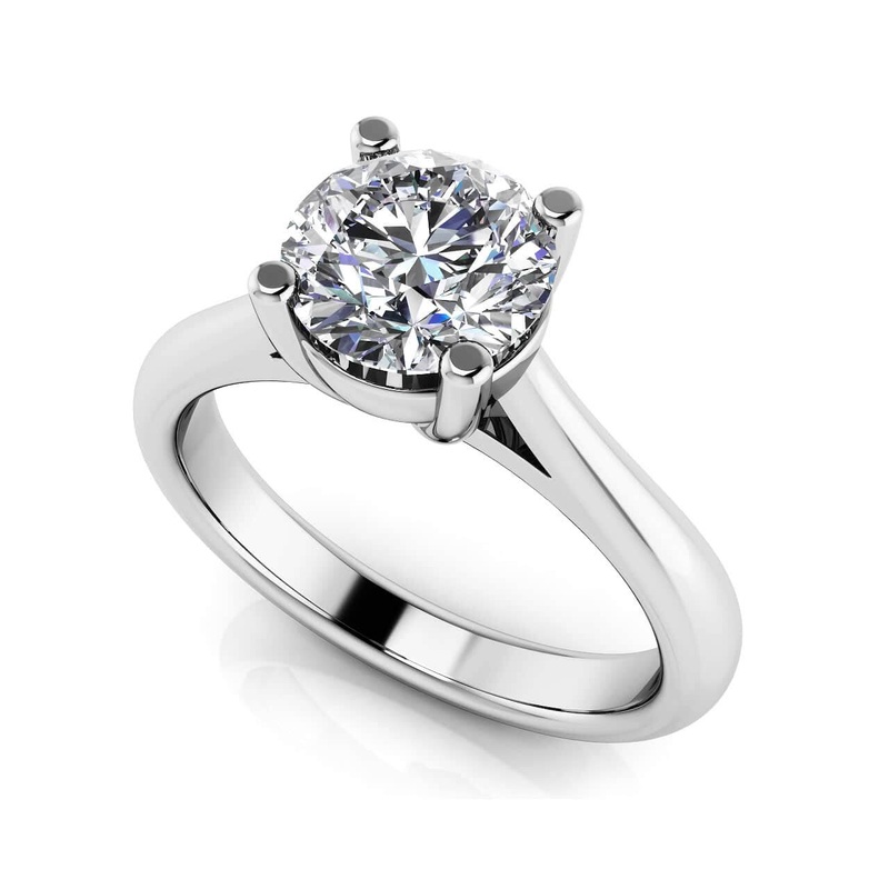 Classic Four Prong Round Cut Solitaire Ring Lab-Grown Diamond  with 0.25 ct. (0.25 ct. center diamond)