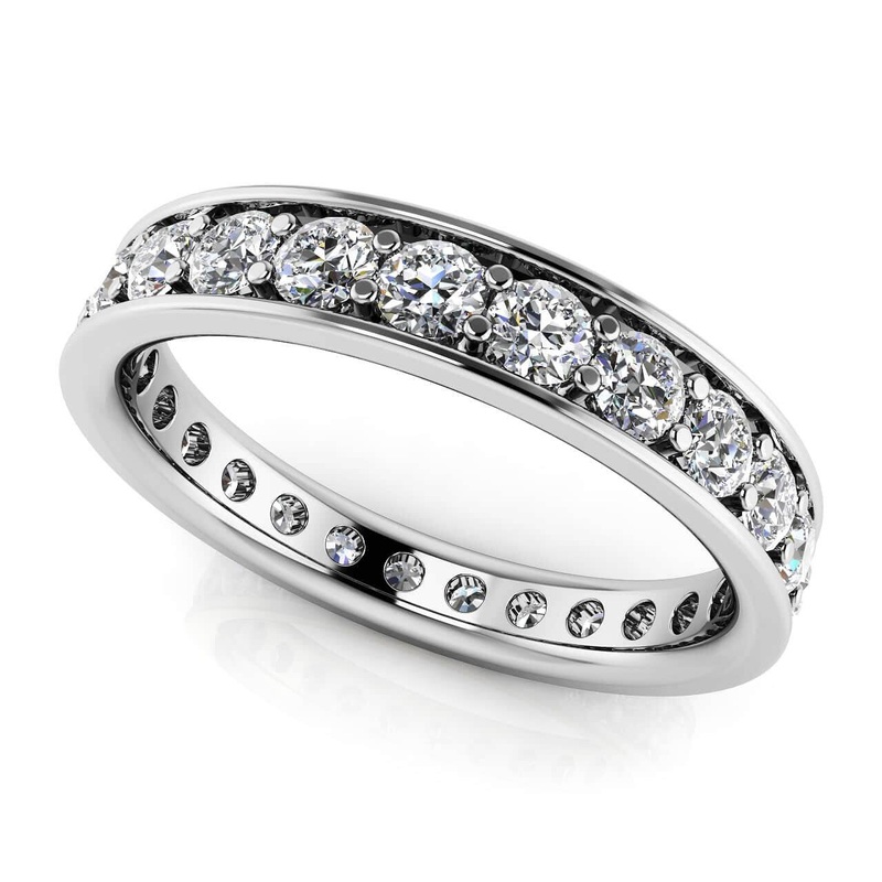 Classic Single Row Eternity Lab-Grown Diamond Ring with 0.99 ct.(finished) 2mm