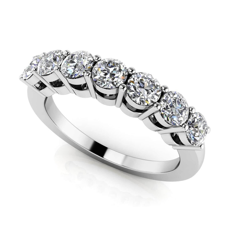 Seven Stone Lab-Grown Diamond  Ring with 0.98 ct.(finished) 3.3mm