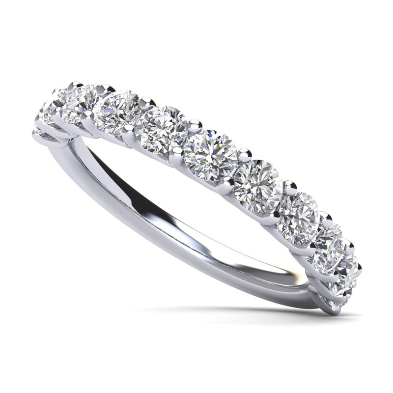 Sparkle Brilliant Round Lab-Grown Diamond Anniversary Ring with 0.53 ct.(finished) 2.25mm