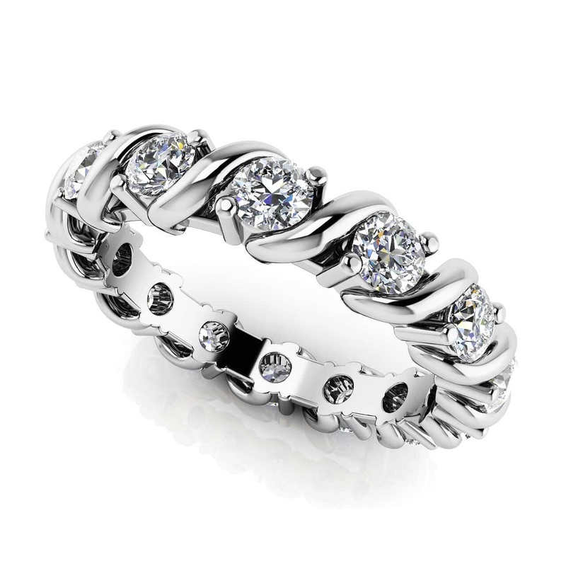 Swirl Frame Twist Diamond Eternity Band Lab-Grown Diamond  with 0.72 ct.(finished) 2.2mm