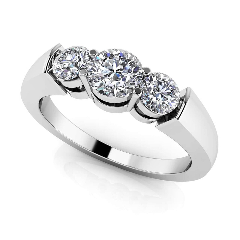 Three Across Band Lab-Grown Diamond  with 0.58 ct.(finished) 3.4mm, 4.2mm
