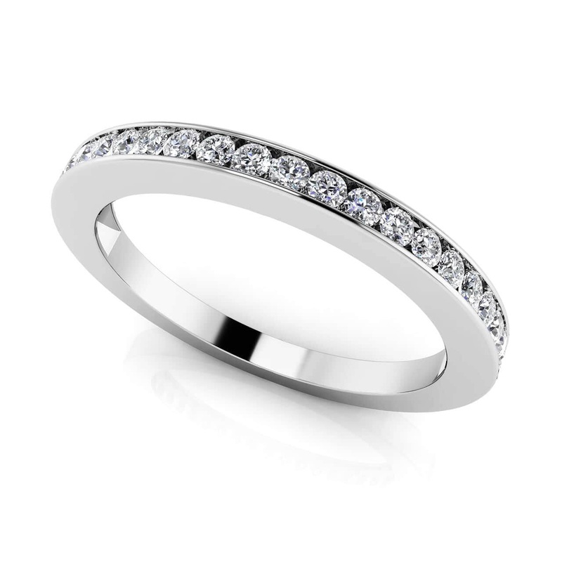 Twenty Channel Set Lab-Grown Diamond Anniversary Ring with 0.30 ct.(finished) 1.5mm
