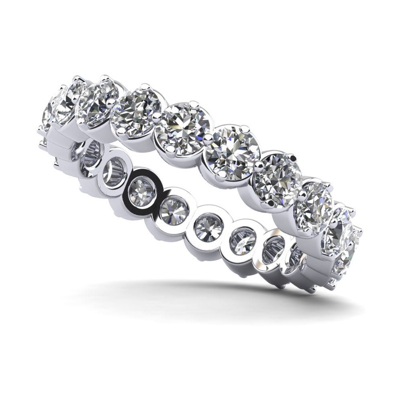 Uniquely Elegant Eternity Lab-Grown Diamond Ring with 0.92 ct.(finished) 2mm