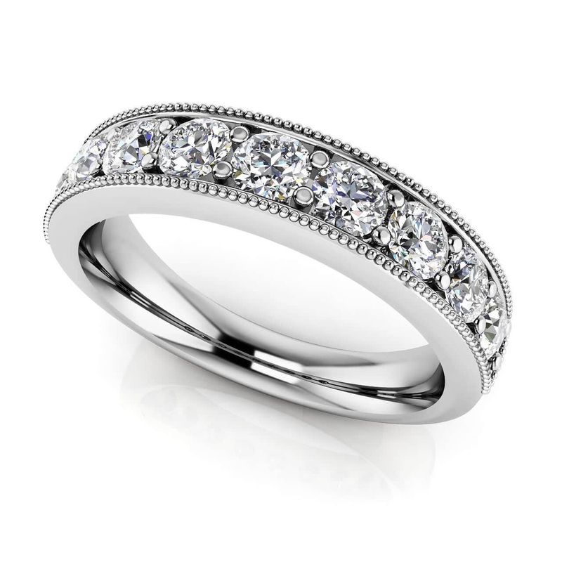 Vintage Lab-Grown Diamond Anniversary Ring with 0.43 ct.(finished) 2mm