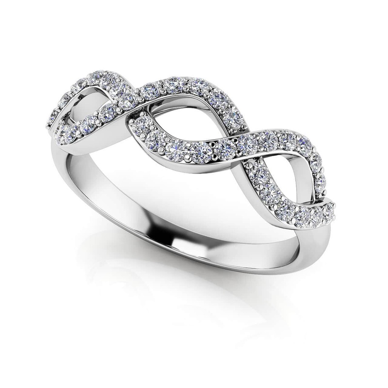 Woven Diamond Anniversary Lab-Grown Diamond Ring with 0.44 ct.(finished) 1.4mm