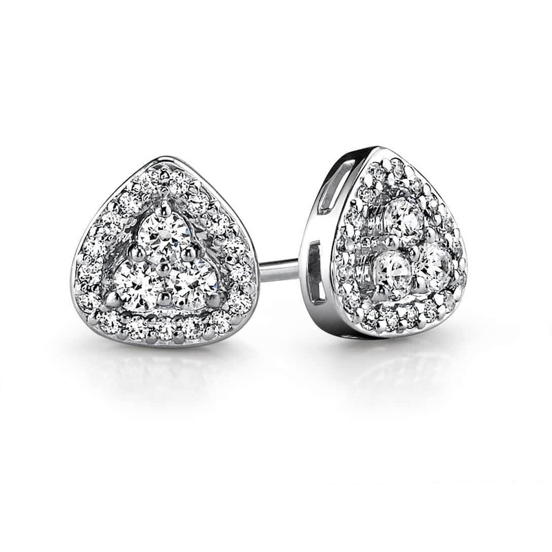 Triangular Diamond Lab-Grown Diamond Studs  with 0.60 ct.(finished) 1.1mm, 2.5mm