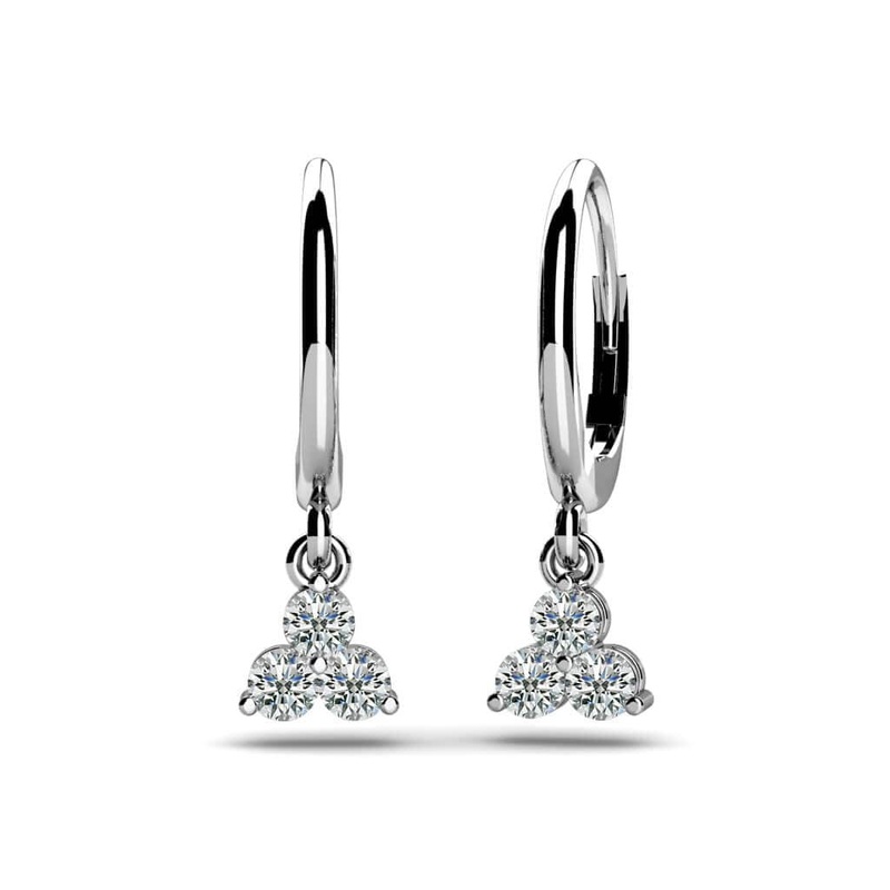 Trillium Diamond Drop Diamond Earrings with 0.36 ct.(finished) 2.5mm