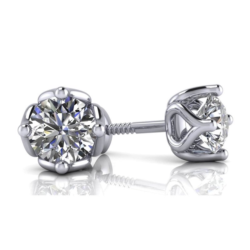 Tulip Lab-Grown Diamond Stud Earrings with 0.76 ct.(finished) 4.6mm