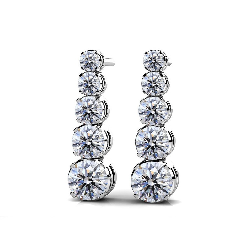 Vertical Journey  Lab-Grown Diamond Earrings with 1.02 ct.(finished)