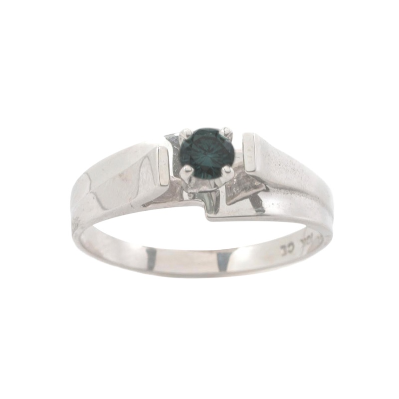 10K White Gold Black Color Diamond Ring