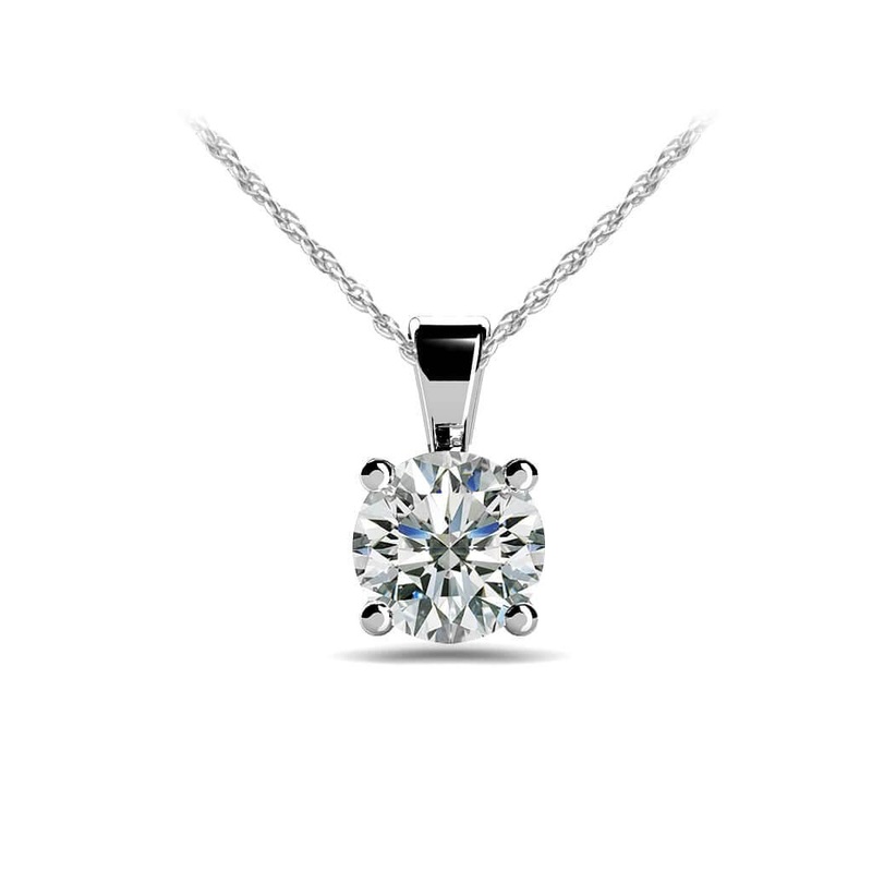Be Mine Diamond Solitaire Lab-Grown Diamond Pendant with 0.25 ct.(finished) 4mm