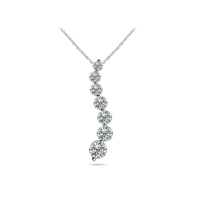 Classic Diamond Journey Necklace Lab-Grown Diamond with 0.82 ct.(finished)