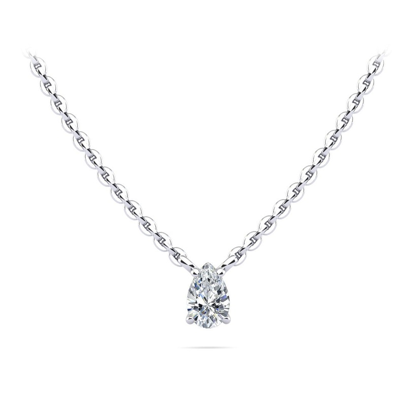 Solitaire Pear Shape Lab-Grown Diamond Pendant with 0.30 ct.(finished) 6x4mm